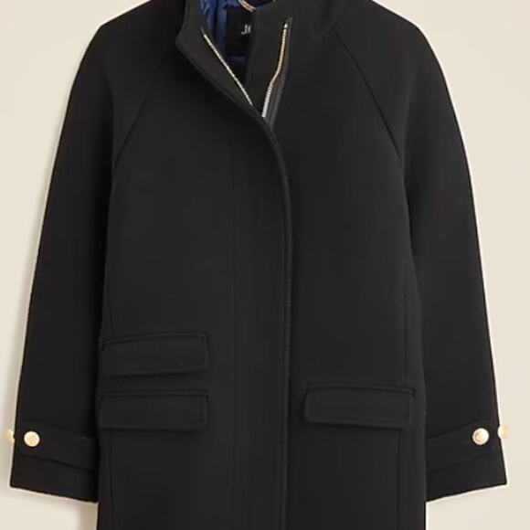 J.Crew Wm's Toscana Coat Italian StadiumWool Blend Sz 8 Black Gold Hardware NWT - Picture 4 of 6